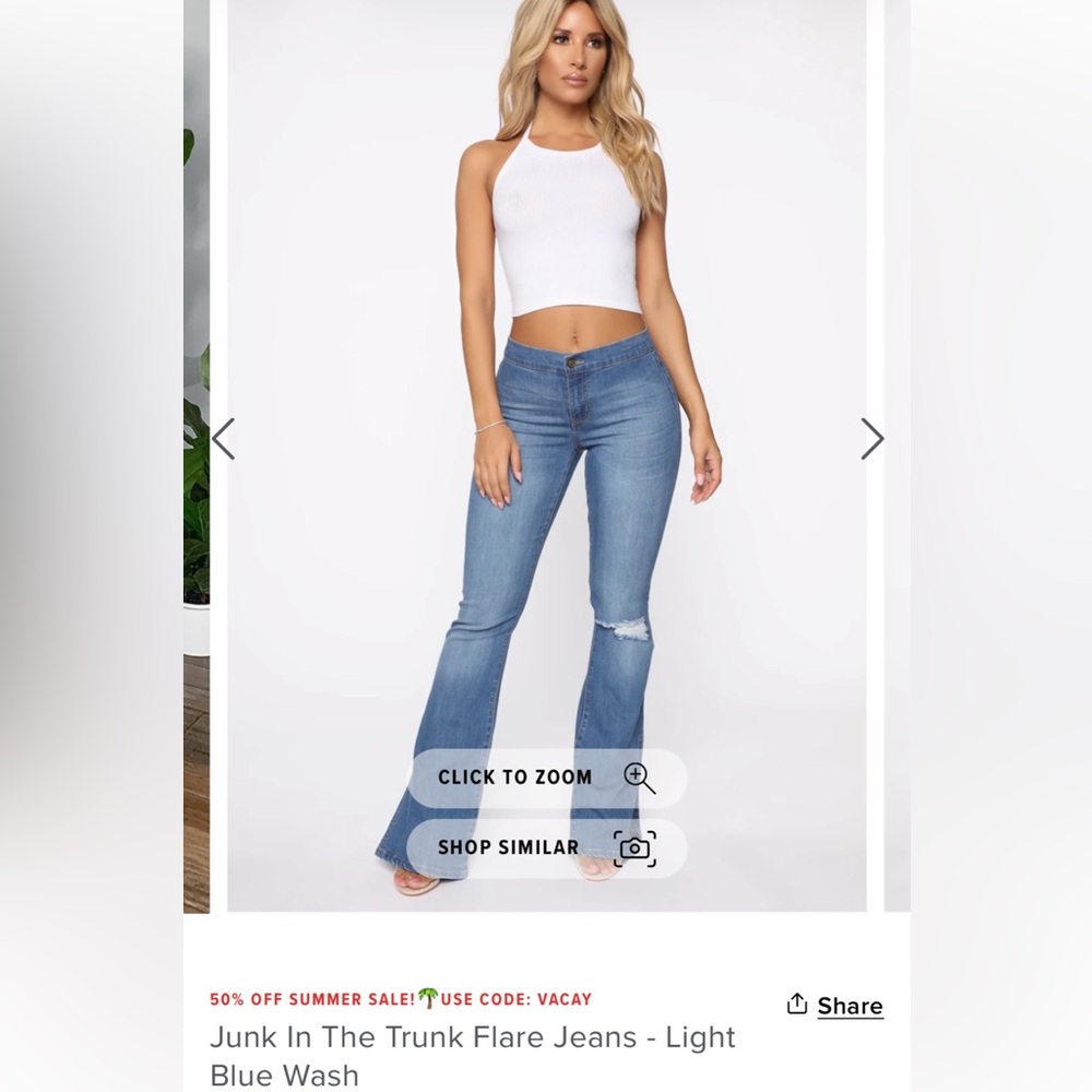 Fashion Nova Light Blue Flare Jeans